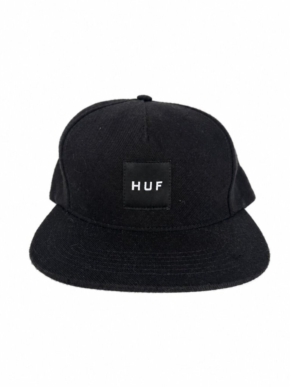 HUF Black Snapback Hat | White Logo | One Size